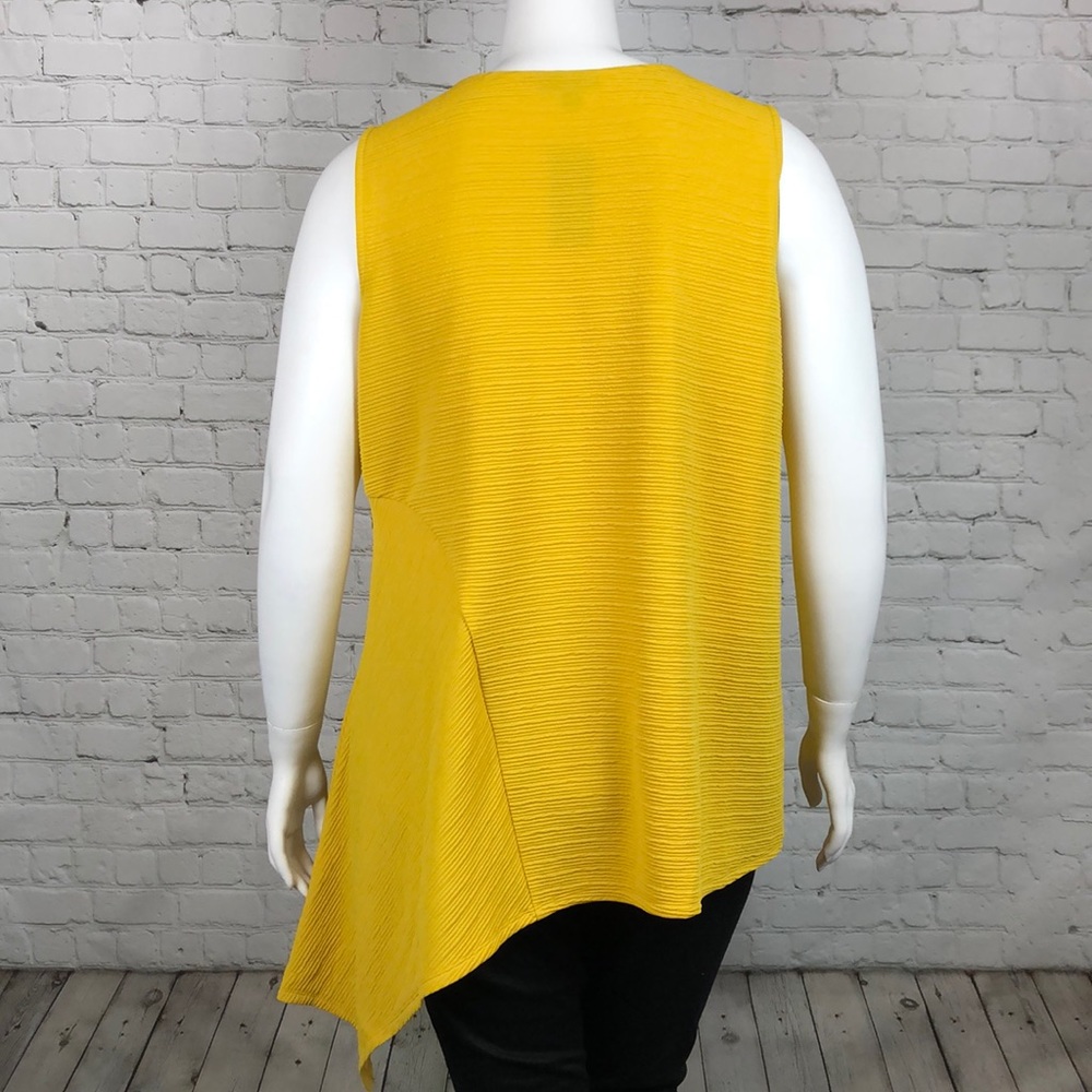 Only Size 2X Left! Alfani Golden Yellow Asymmetrical Tank Top Plus Size - Picture 3 of 5